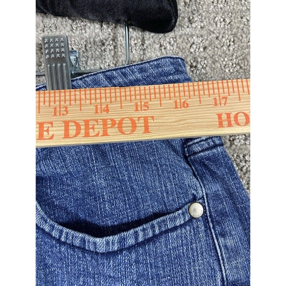 Kikit Capri Jeans Womens 12 Blue Denim Embroidered Embellished Boho Peasant - Picture 7 of 10